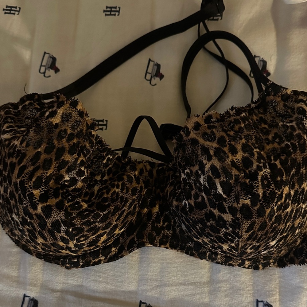 La SENZA Leopard Print Underwire Bra in Brown and Black